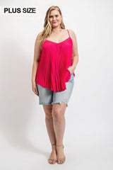 Pleated Tank Top With Adjustable Strap | Mixtshop LLC