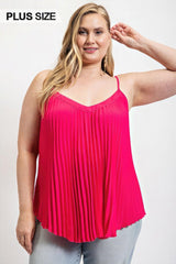Pleated Tank Top With Adjustable Strap | Mixtshop LLC