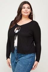 Solid Ribbed Pointelle Cardigan | Mixtshop LLC