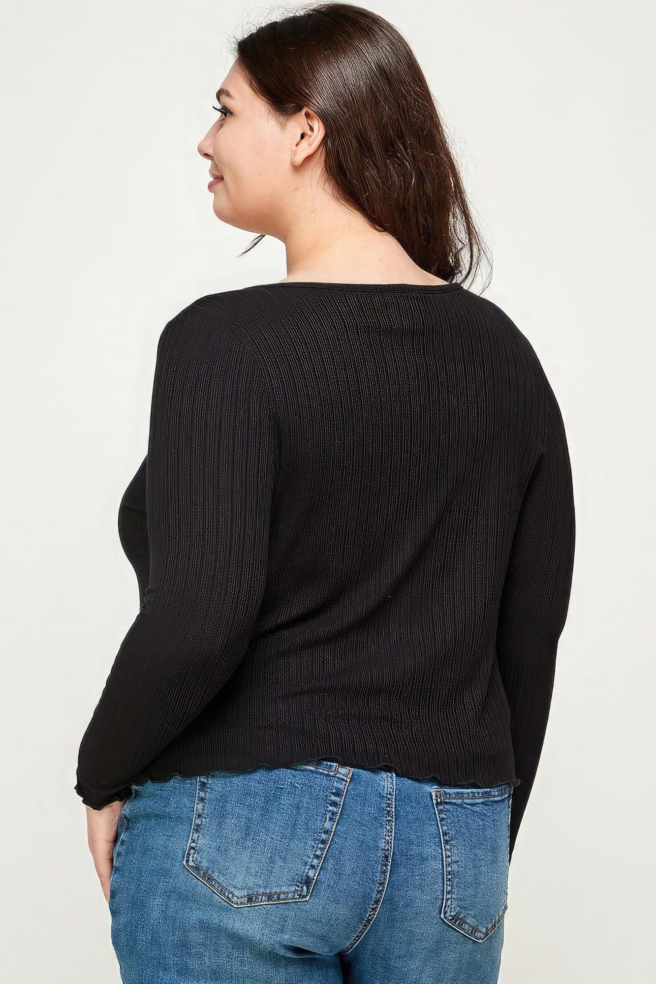 Solid Ribbed Pointelle Cardigan | Mixtshop LLC