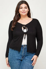 Solid Ribbed Pointelle Cardigan | Mixtshop LLC