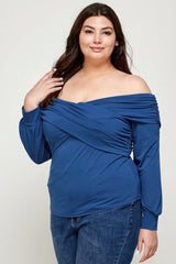 Plus Size Solid Wrap Dressy Top | Mixtshop LLC