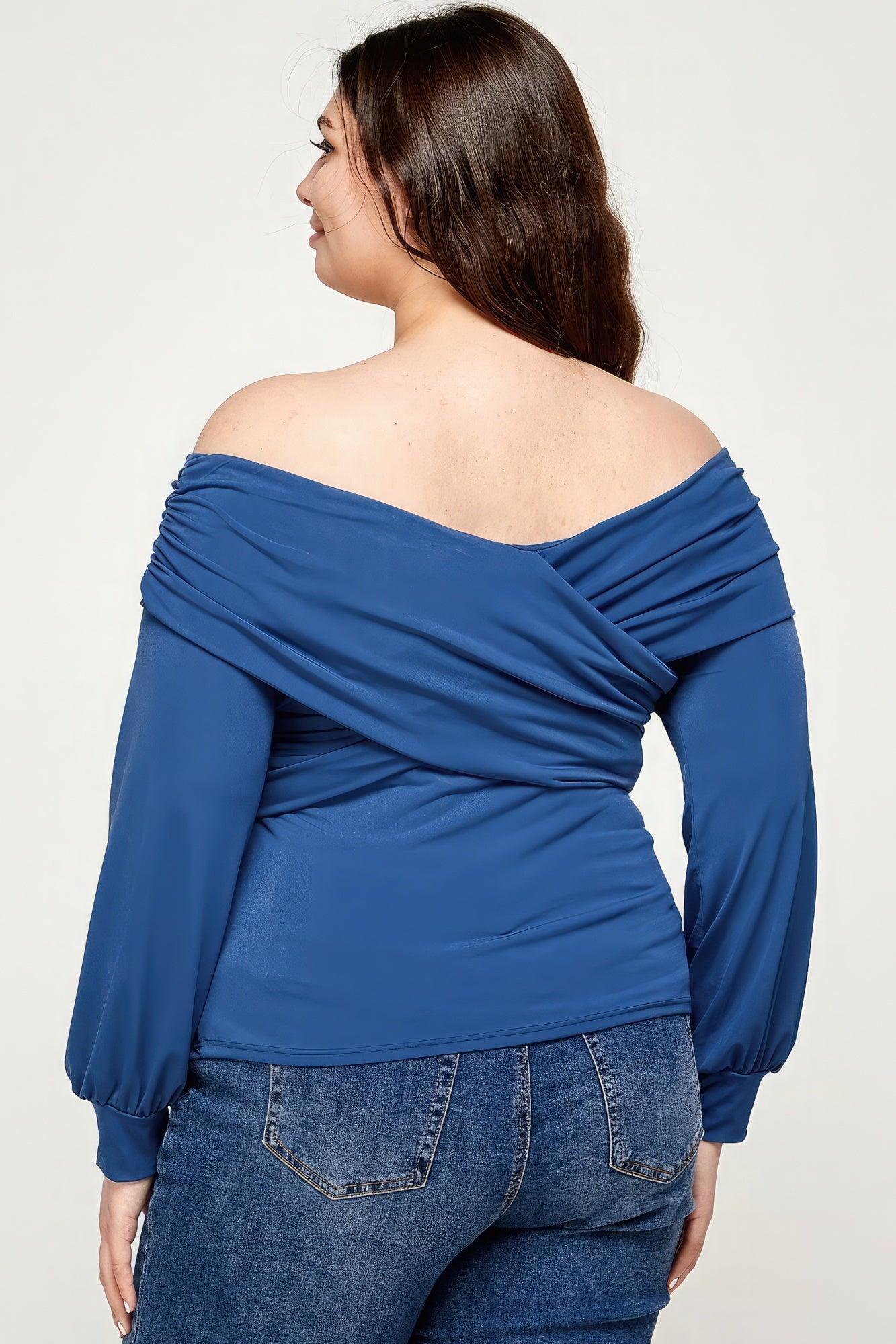 Plus Size Solid Wrap Dressy Top | Mixtshop LLC