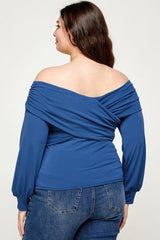 Plus Size Solid Wrap Dressy Top | Mixtshop LLC