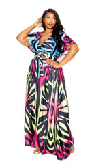 Ombre Animal Maxi Skirt & Top Set | Mixtshop LLC