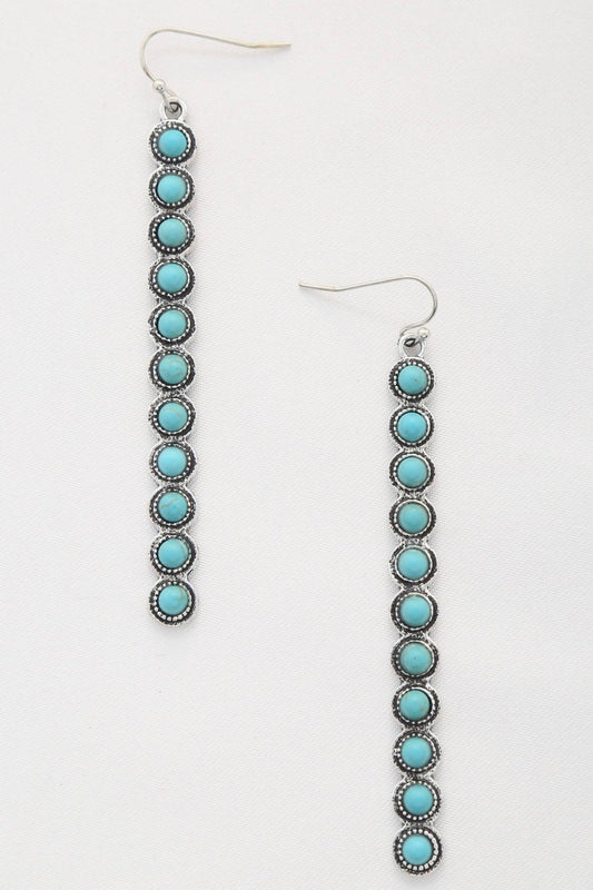 Rodeo Western Round Bead Pattern Metal Dangle Earring | Mixtshop LLC