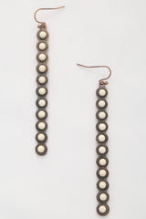 Rodeo Western Round Bead Pattern Metal Dangle Earring