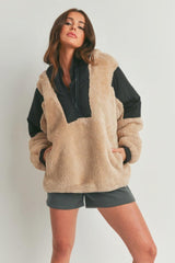 Two-toned Cozy Hooded Sweater | Mixtshop LLC