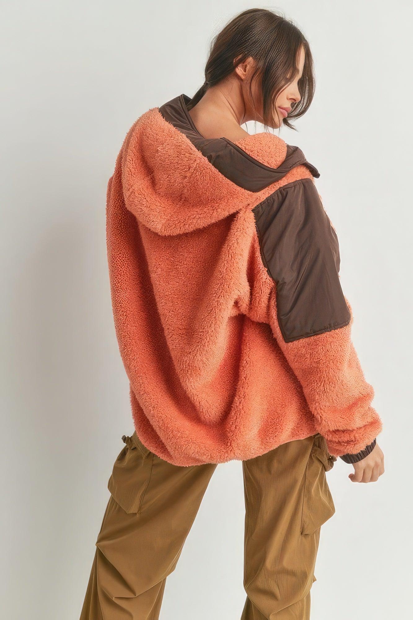 Two-toned Cozy Hooded Sweater | Mixtshop LLC