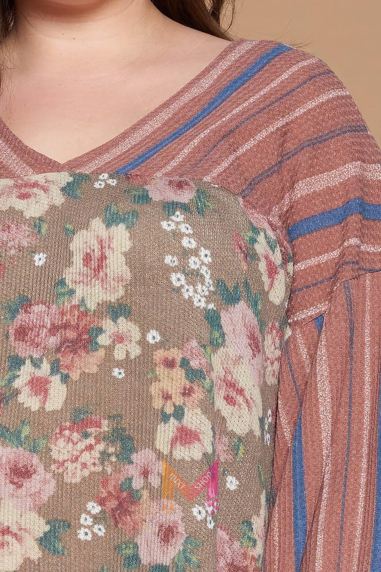 Floral Printed Knit Top | Mixtshop LLC