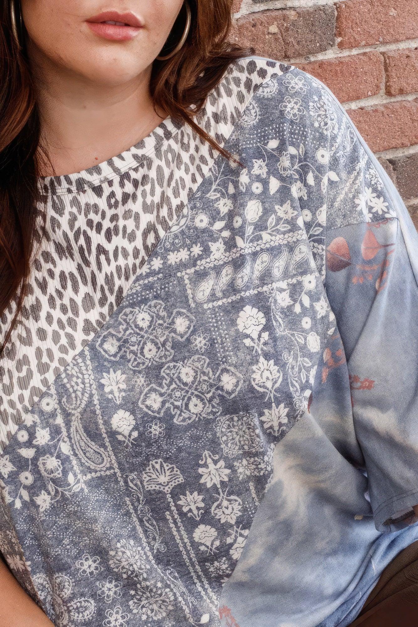 Print Block French Terry Top | Mixtshop LLC