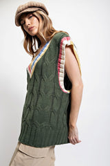Multi Color Knitted Sweater Vest | Mixtshop LLC