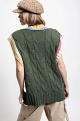 Multi Color Knitted Sweater Vest | Mixtshop LLC