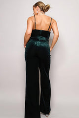 Samba Rhinestone Belt Velvet Jumpsuit | Mixtshop LLC