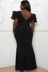 Mesh Tulle Shoulder Plus Size Maxi Dress | Mixtshop LLC