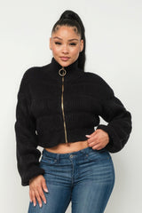 Michelin Sweater Top W/ Front Zipper | Mixtshop LLC