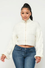 Sweater Top W/ Front Zipper | Mixtshop LLC