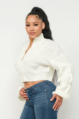 Sweater Top W/ Front Zipper | Mixtshop LLC