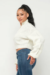 Sweater Top W/ Front Zipper | Mixtshop LLC