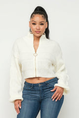 Sweater Top W/ Front Zipper | Mixtshop LLC
