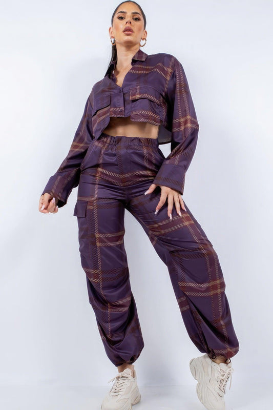 Cropped Shirt & Cargo Pants Set | Mixtshop LLC
