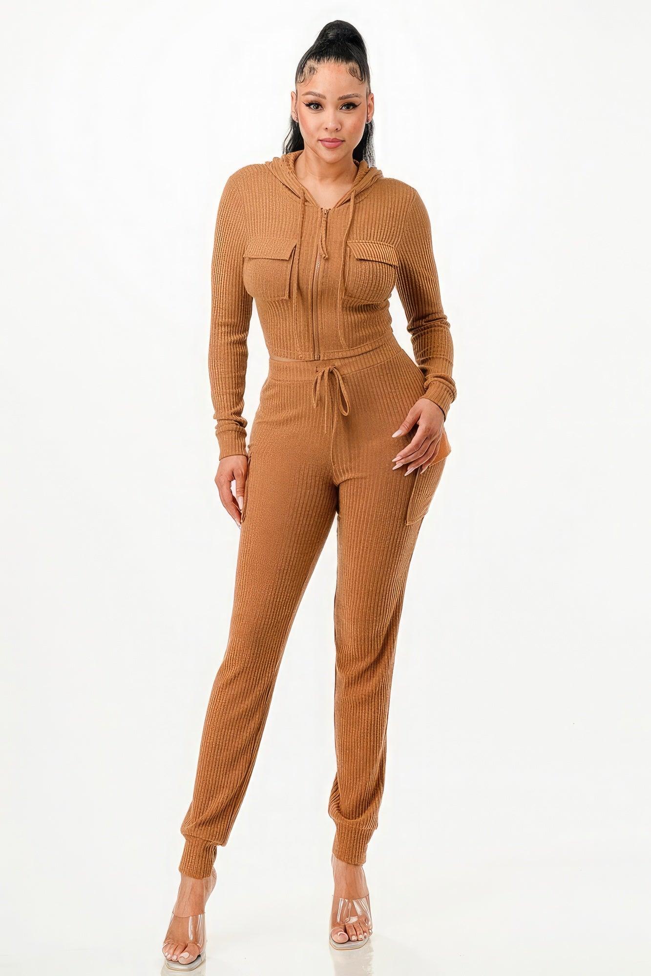 Rib Cargo Hoodie Set | Mixtshop LLC