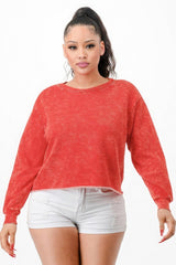Washed French Terry Cropped Sweatshirts | Mixtshop LLC