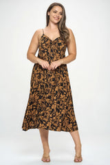 Plus Botanical Print Front Tie Maxi Dress | Mixtshop LLC