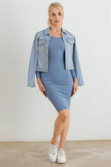 Ribbed Crew Neck Long Sleeve Mini Dress | Mixtshop LLC