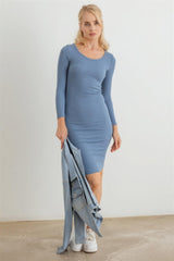 Ribbed Crew Neck Long Sleeve Mini Dress | Mixtshop LLC