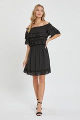 Off Shoulder Ruffle Dress | Mixtshop LLC