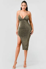 Metallic Glitter Sweetheart Dress | Mixtshop LLC