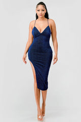 Metallic Glitter Sweetheart Dress | Mixtshop LLC