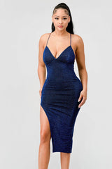 Metallic Glitter Sweetheart Dress | Mixtshop LLC