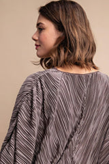 Satin Pleated Drawstring Top With Snap Button | Mixtshop LLC