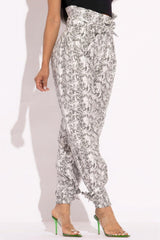 Snake Skin Printed Paper Bag Style Cargo Pants | Mixtshop LLC