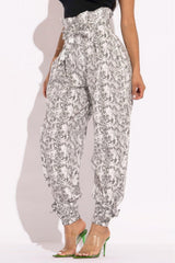 Snake Skin Printed Paper Bag Style Cargo Pants | Mixtshop LLC