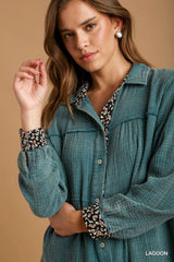 Mineral Wash Cotton Gauze Tiered Dress | Mixtshop LLC