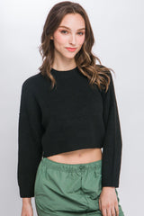Wool Blend Cropped Sweater Top | Mixtshop LLC