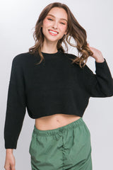 Wool Blend Cropped Sweater Top | Mixtshop LLC