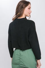 Wool Blend Cropped Sweater Top | Mixtshop LLC