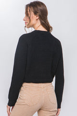Knit Pullover Sweater With Cold Shoulder Detail | Mixtshop LLC
