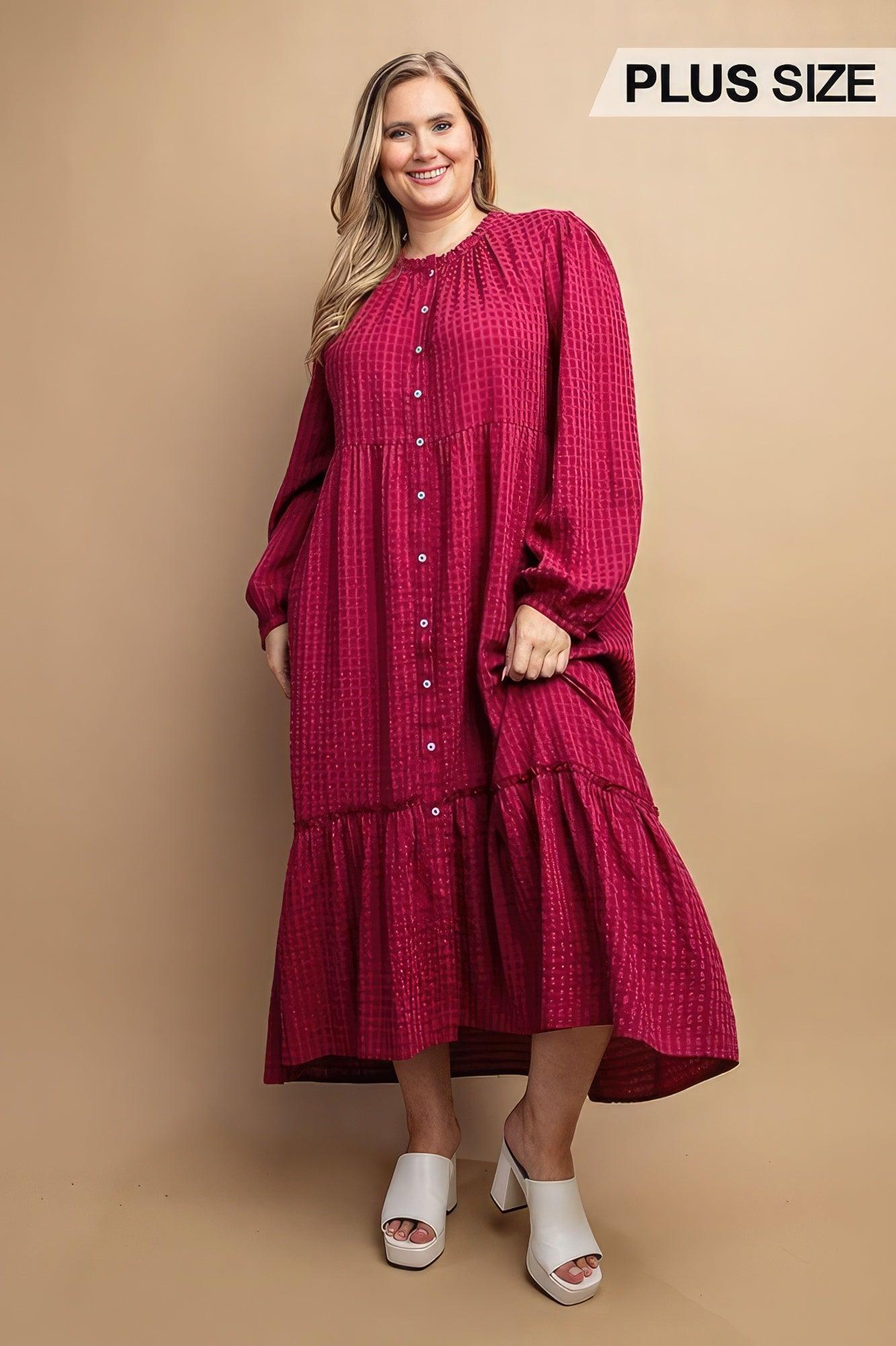 Plaid Button Down Hi - Low Hem Maxi Dress | Mixtshop LLC