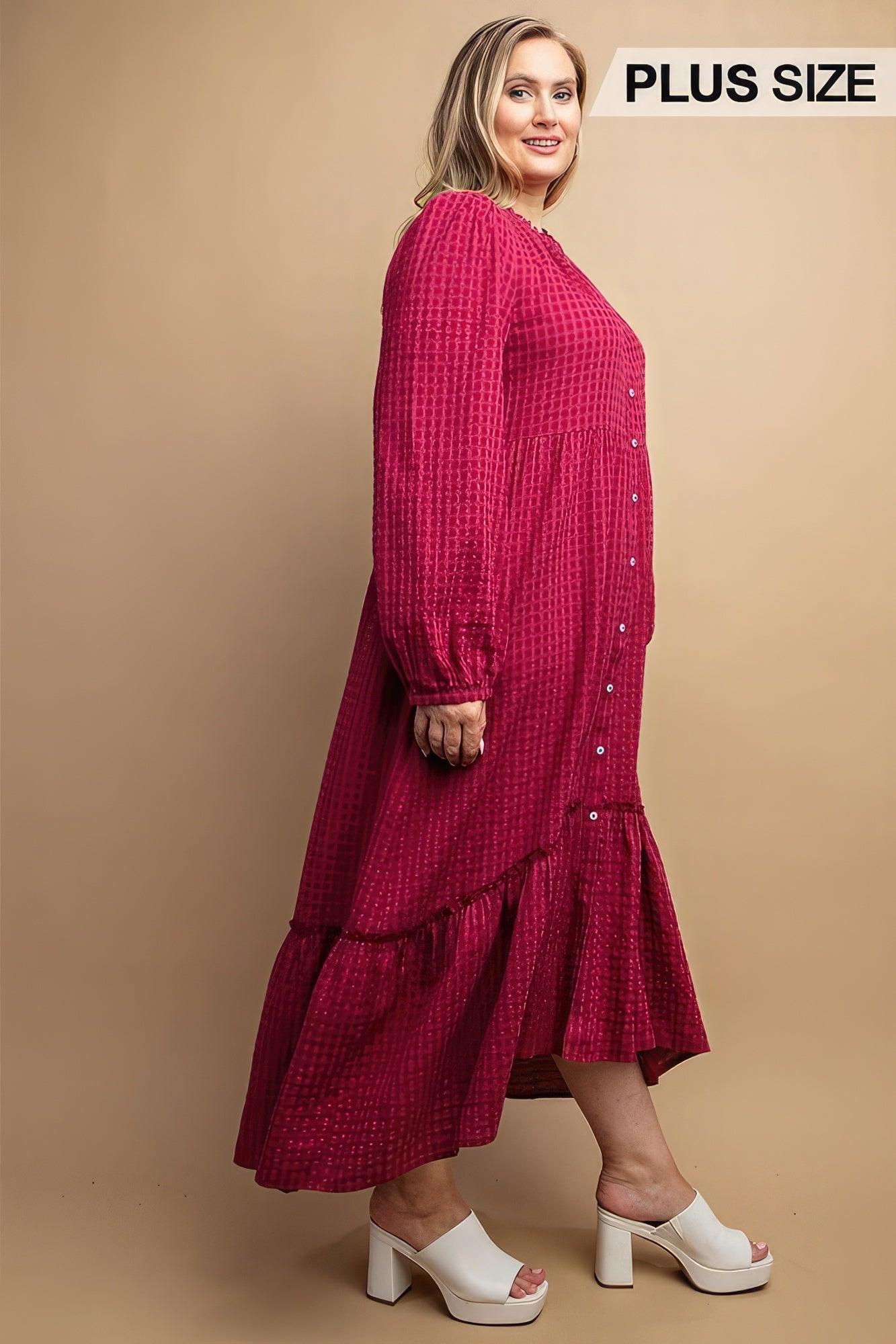 Plaid Button Down Hi - Low Hem Maxi Dress | Mixtshop LLC