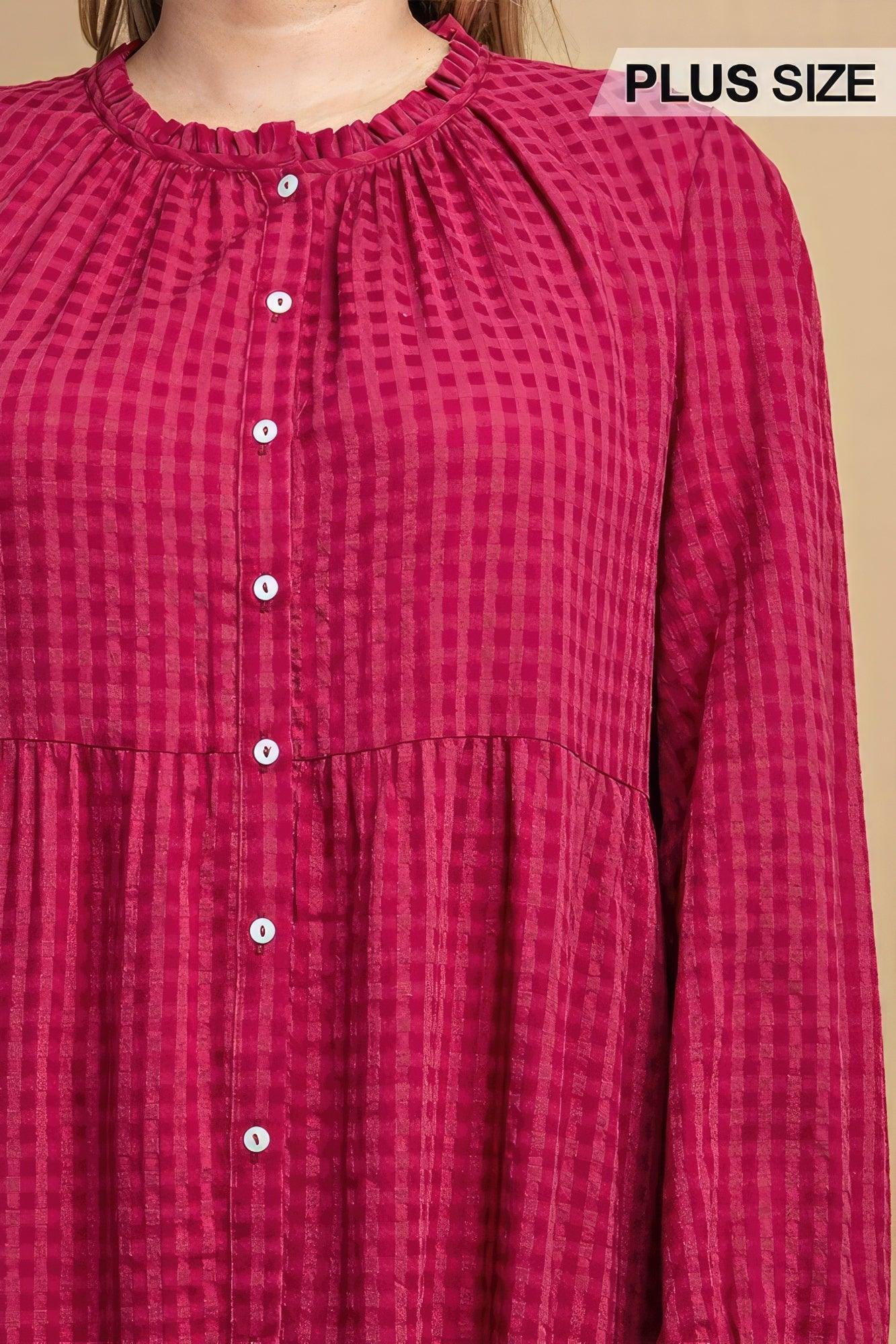 Plaid Button Down Hi - Low Hem Maxi Dress | Mixtshop LLC