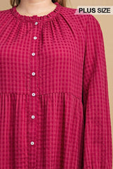 Plaid Button Down Hi - Low Hem Maxi Dress | Mixtshop LLC