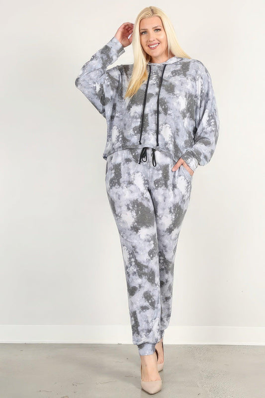 Tie Dye Print Pullover Hoodie And Sweatpants | Mixtshop LLC