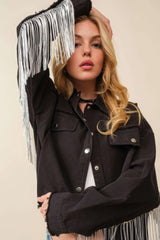 Howdy Sequin Fringe And Star Patches Jacket | Mixtshop LLC