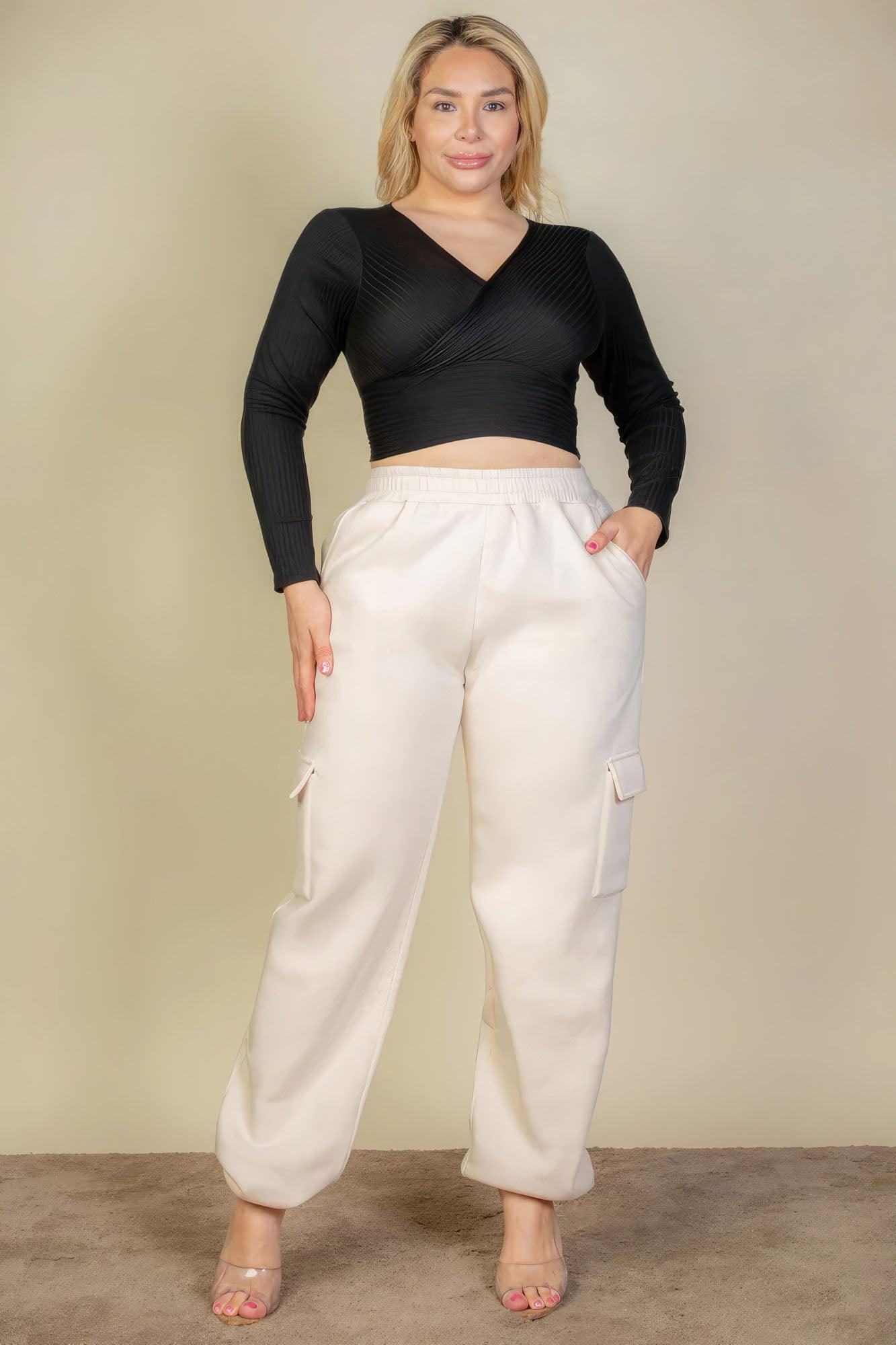 Plus Size Side Pocket Drawstring Waist Sweatpants | Mixtshop LLC
