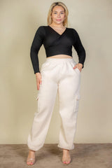 Plus Size Side Pocket Drawstring Waist Sweatpants | Mixtshop LLC